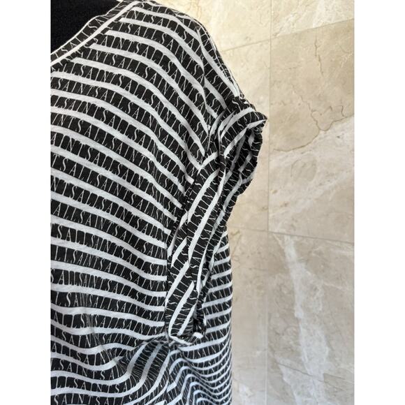 All Saints Sanza Stripe Tank - L - Black White AOP Spell Out Graphic, Minimalist - Picture 7 of 12